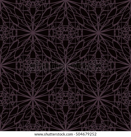 Elegant seamless pattern with floral and Mandala elements. Nice hand-drawn illustration