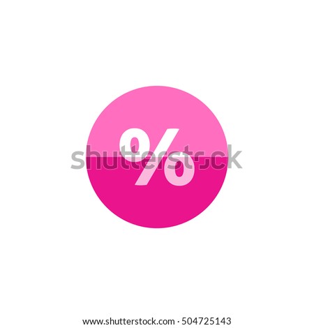 Percent symbol icon in flat color circle style. Math mathematics number student money