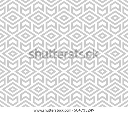 Abstract geometric pattern with lines, rhombuses A seamless background. Gray  and white texture.