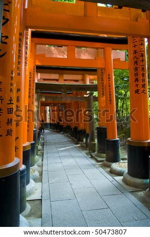 Fushimi Inari-taisha Shrine in Kyoto Japan This shrine, dedicated to the god of rice and sake