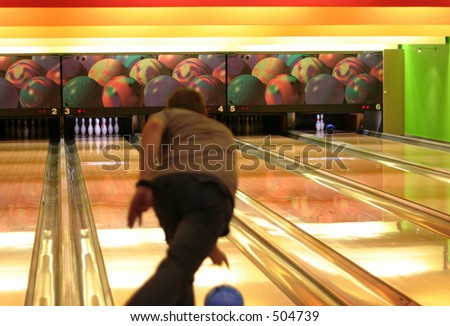 Bowling #5 - focus is set on background, person is blured