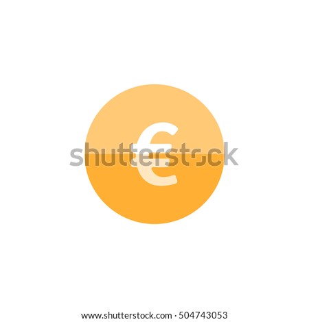 Euro currency symbol icon in flat color circle style. Money, market, trade, commodity, Europe 