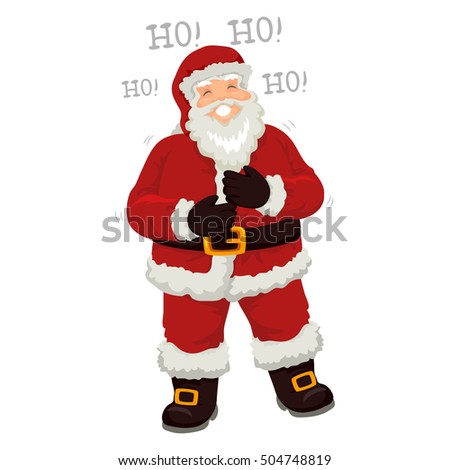 Vector Illustration of Santa Claus Laughing out Loud