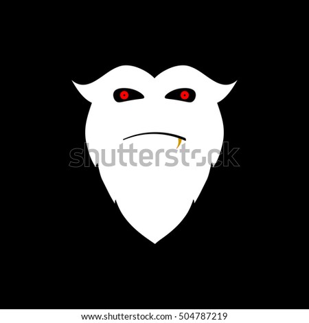 Monster icon, Halloween flat design template, vector