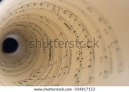 Music score pages Royalty-Free Stock Photo #504817153