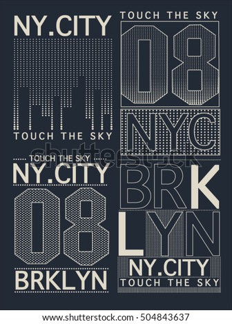 typography, t-shirt graphic, vectors set