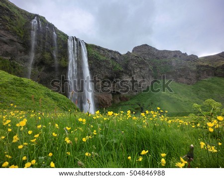 Seljalandsfoss waterfall beauty in Iceland
