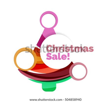 Christmas banner with baubles. Vector geometric banner