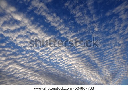 Beautiful blue sky covered with white clouds