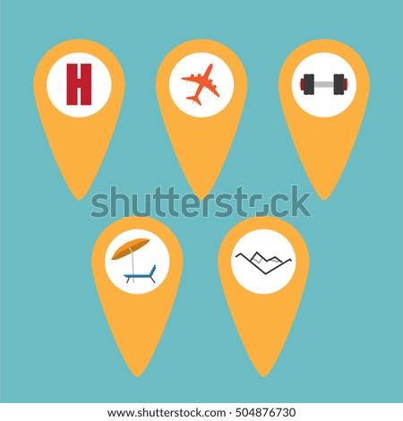 Travel icon set collection