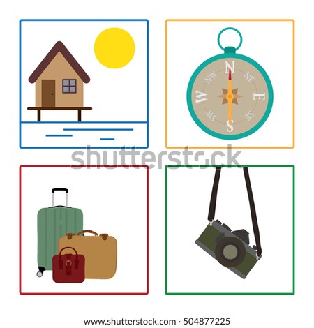 Travel icon set collection