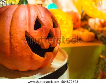holloween pumpkin, use for decoration Royalty-Free Stock Photo #504877693