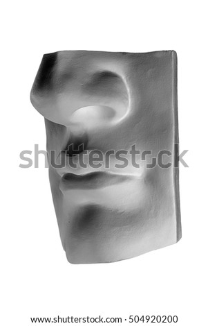 plaster face, sculpture, mask, facial profile