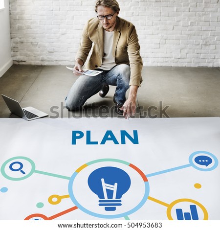 Marketing Business Plan Icon Word Concept