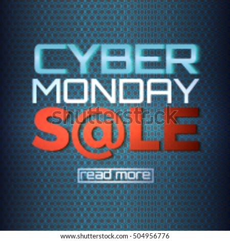 Cyber Monday Sale background with space for your text. Metal hexagon grid. Vector illustration. Banner template