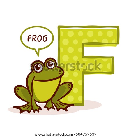 ABC ZOO Alphabet Letter F Frog Vector Illustration