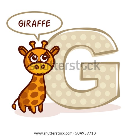 ABC ZOO Alphabet Letter G Giraffe Vector Illustration