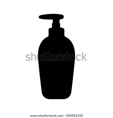 Isolated silhouette of a bottle of soap ,Spa icon Vector illustration