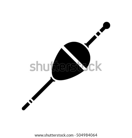 Fishing float icon. Black icon isolated on white background. Fishing float silhouette. Simple icon. Web site page and mobile app design vector element.