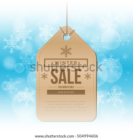 Winter sale banner, poster, store campaign