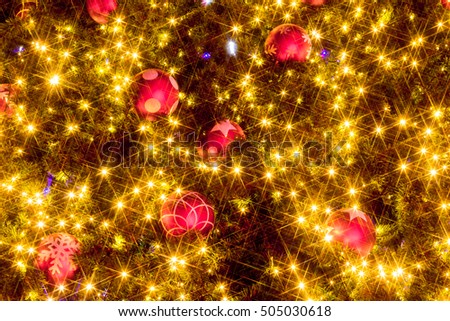 The lights on the Christmas tree decoration background