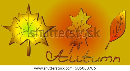 Set Autumn leaves,  can be used for wallpaper, design, card, invitation.