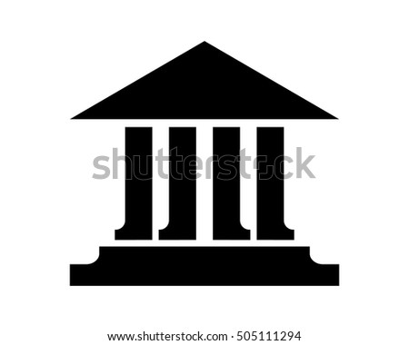 court silhouette law justice equal fairness image vector icon logo