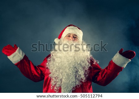 Portrait of Santa Claus. Smiling Santa Claus. The concept of the Christmas holiday.