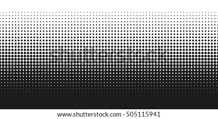 Dotted gradient vector illustration, white and black halftone background, horizontal seamless dotted lines, monochrome dots texture backdrop, retro effect Royalty-Free Stock Photo #505115941