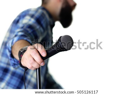 microphone on stage hand hold