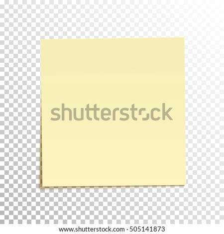 Sticky note isolated on transparent background. Template for your projects. Vector illustration. Royalty-Free Stock Photo #505141873