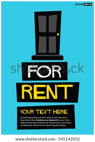 For Rent (Poster Banner Board Design) With Text Box Template