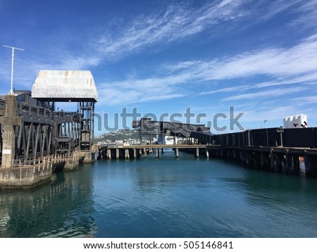 Wellington port Interislander cruise to Picton sunny day 