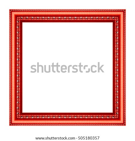 Red picture frame isolate on white background