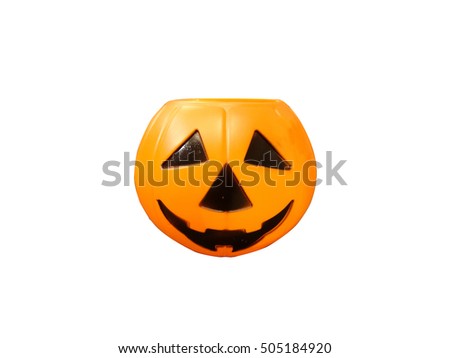 Halloween pumpkin face  isolated on white.