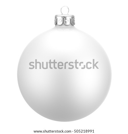 Silver christmas ball isolated on white background Royalty-Free Stock Photo #505218991