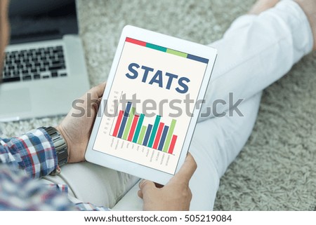Business Charts and Graphs Concept with STATS word