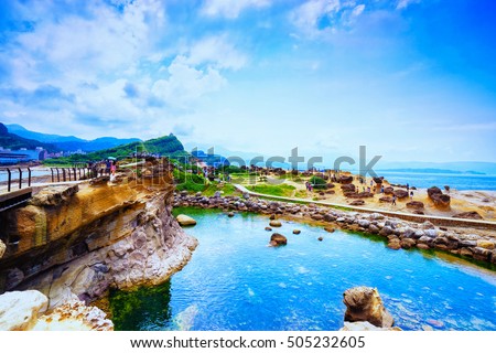 Natural landscape in Yehliu Geopark, taipei, Taiwan Royalty-Free Stock Photo #505232605