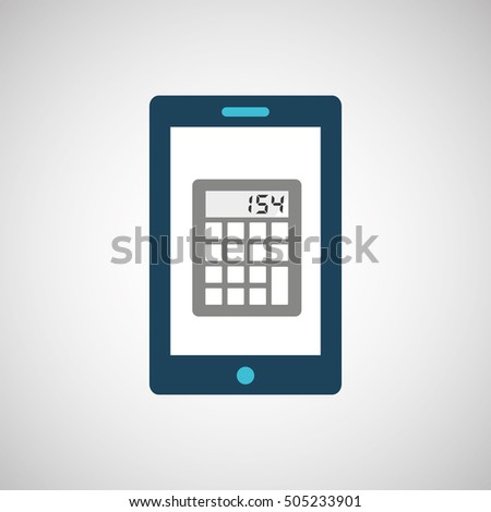 smartphone digital with calculator design isolated vector illustration eps 10
