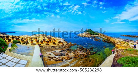 Natural landscape in Yehliu Geopark, taipei, Taiwan Royalty-Free Stock Photo #505236298
