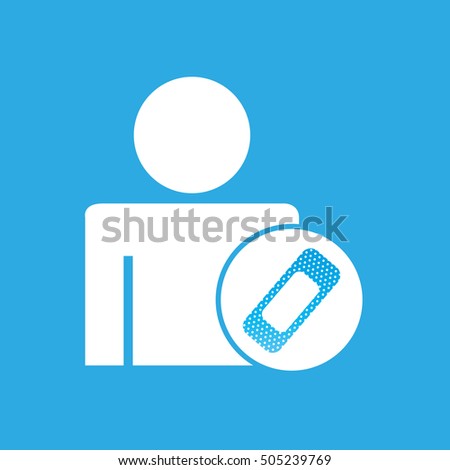 silhouette man with first aid medical bandage graphic vector illustration eps 10