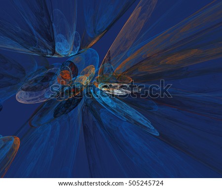 fractal fantasy background in blue shades