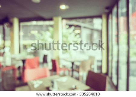 Abstract blur coffee shop cafe and restaurant interior for background - Vintage Filter