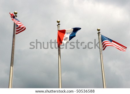 American and Ohio flags