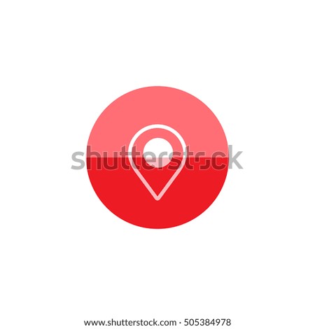 Pin location map icon in flat color circle style.