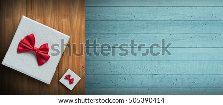 Birthday concept on wood background.View above with copy space.