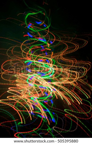 Christmas tree, blurred motion. unfocused background
