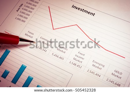 Statistics accounting info which including of many economic statistics such as bar chart and pie diagram on digital information screen refer to wealth management. -Business Research Statistics Concept