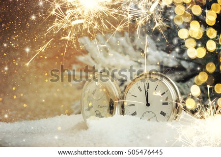 New Year Celebration, christmas tree background with bokeh.