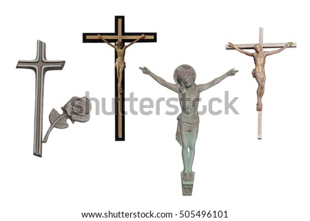 religious cross set isolated on a white background